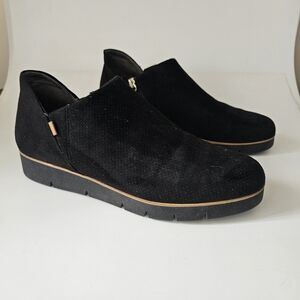 Dr Scholl's Nice Day Now Womens Black Side Zipper Ankle Shoes 10 Wedge Shoes